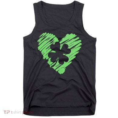 Cute St Patrick's Day Scribble Shamrock Heart Tank Top