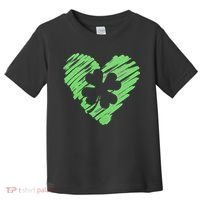 Cute St Patrick's Day Scribble Shamrock Heart Toddler T-Shirt thumb 0