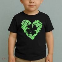 Cute St Patrick's Day Scribble Shamrock Heart Toddler T-Shirt thumb 2