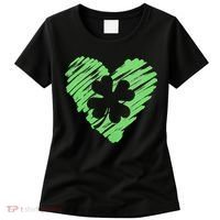 Cute St Patrick's Day Scribble Shamrock Heart Women's T-Shirt thumb 0
