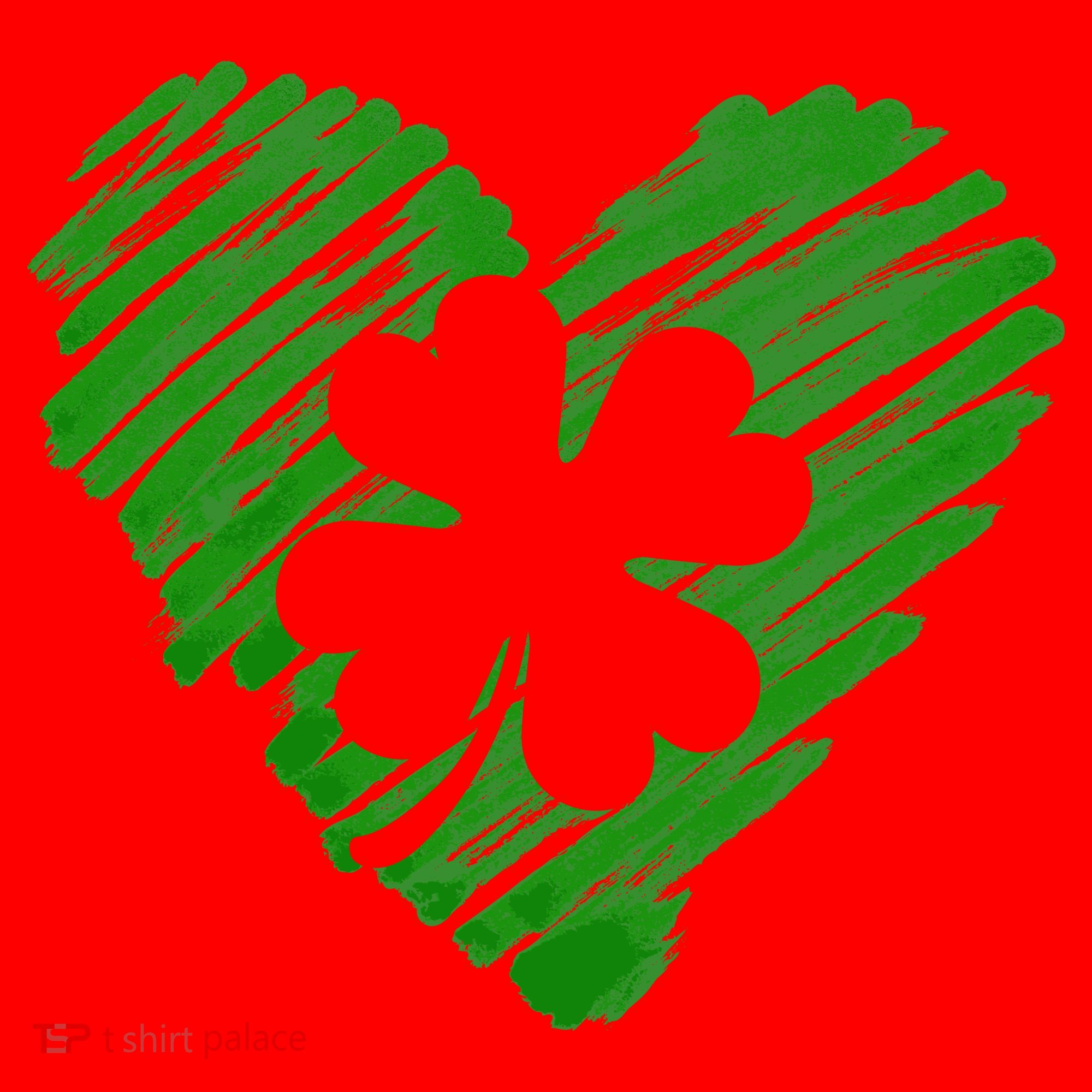Cute St Patrick's Day Scribble Shamrock Heart Santa Hat