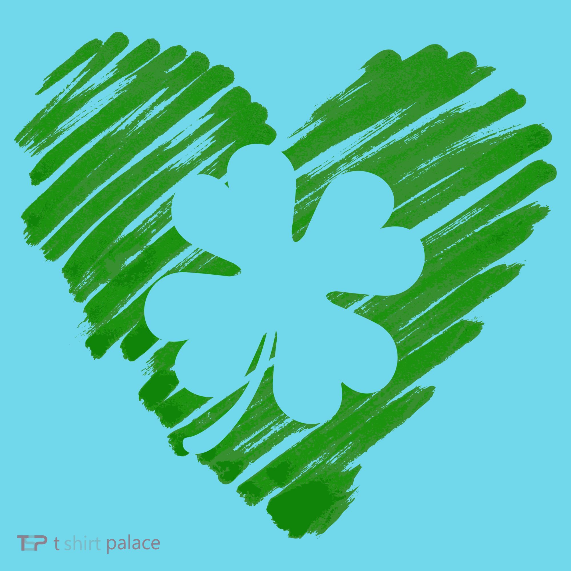 Cute St Patrick's Day Scribble Shamrock Heart Long Sleeve Shirt