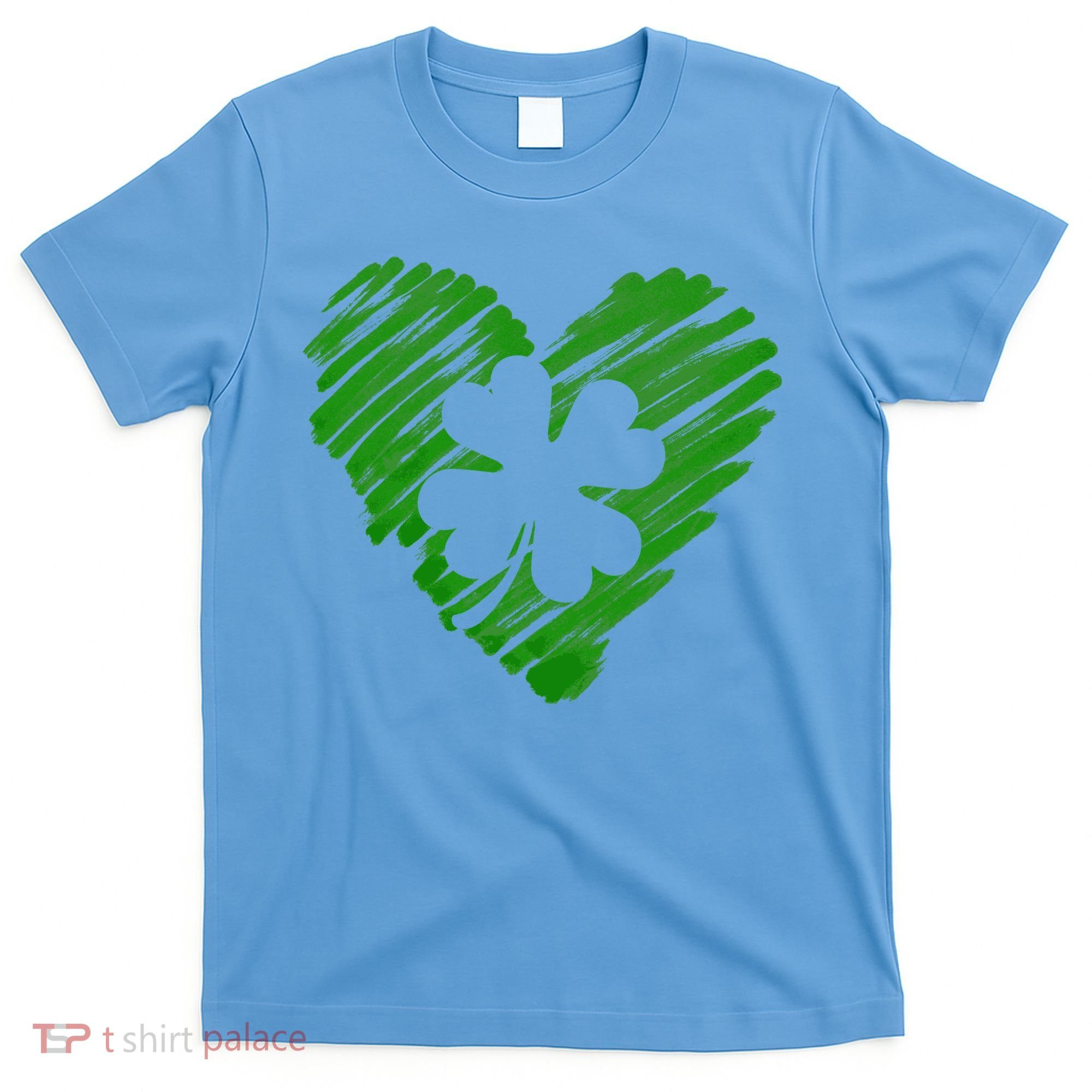 Cute St Patrick's Day Scribble Shamrock Heart T-Shirt