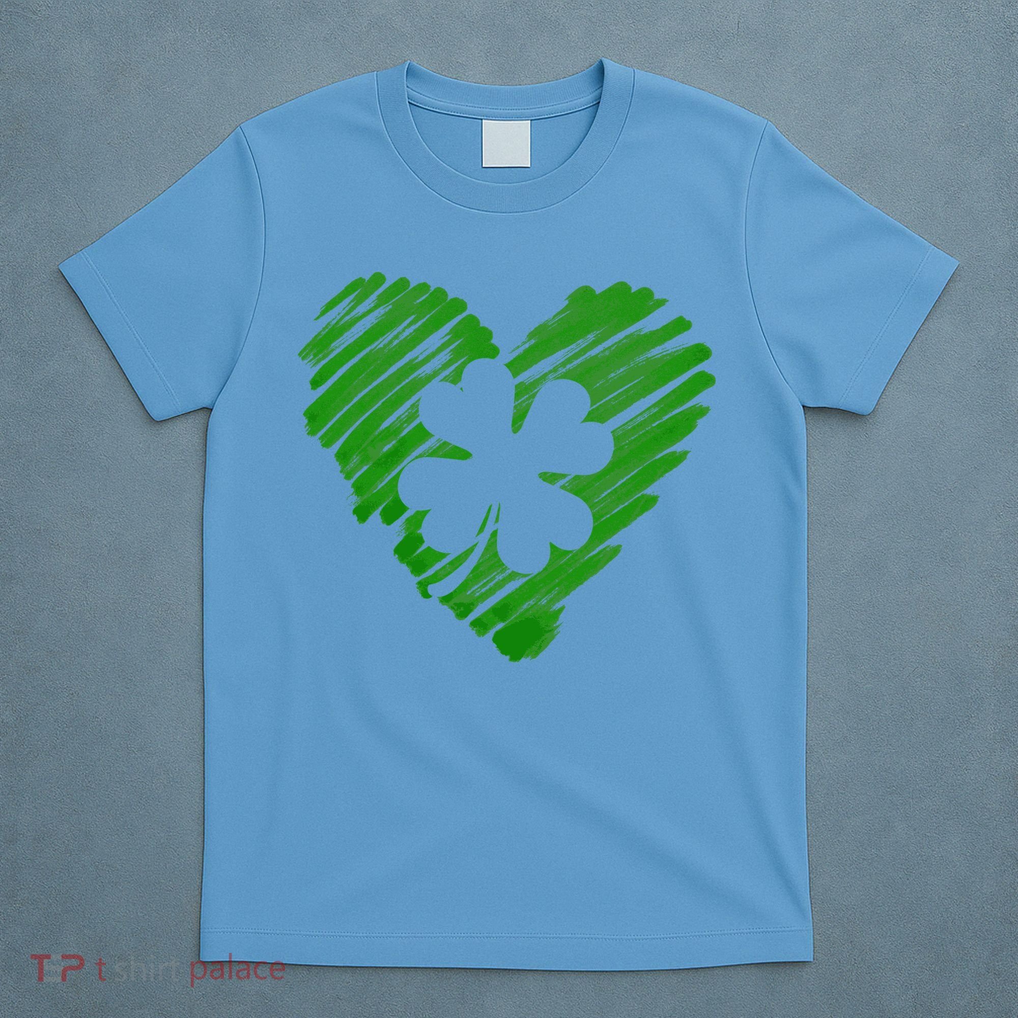 Cute St Patrick's Day Scribble Shamrock Heart T-Shirt