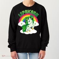 Cute St Patricks Day Rainbow Lepricorn Unicorn Leprechaun Women's Sweatshirt thumb 0