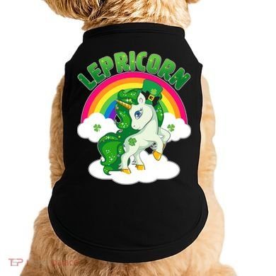 Cute St Patricks Day Rainbow Lepricorn Unicorn Leprechaun Doggie Tank