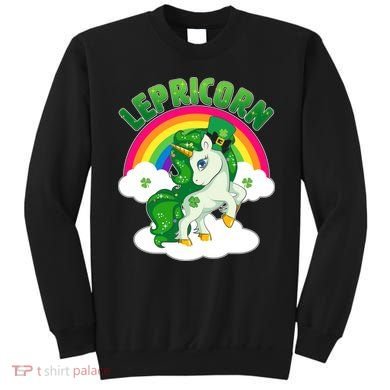Cute St Patricks Day Rainbow Lepricorn Unicorn Leprechaun Sweatshirt