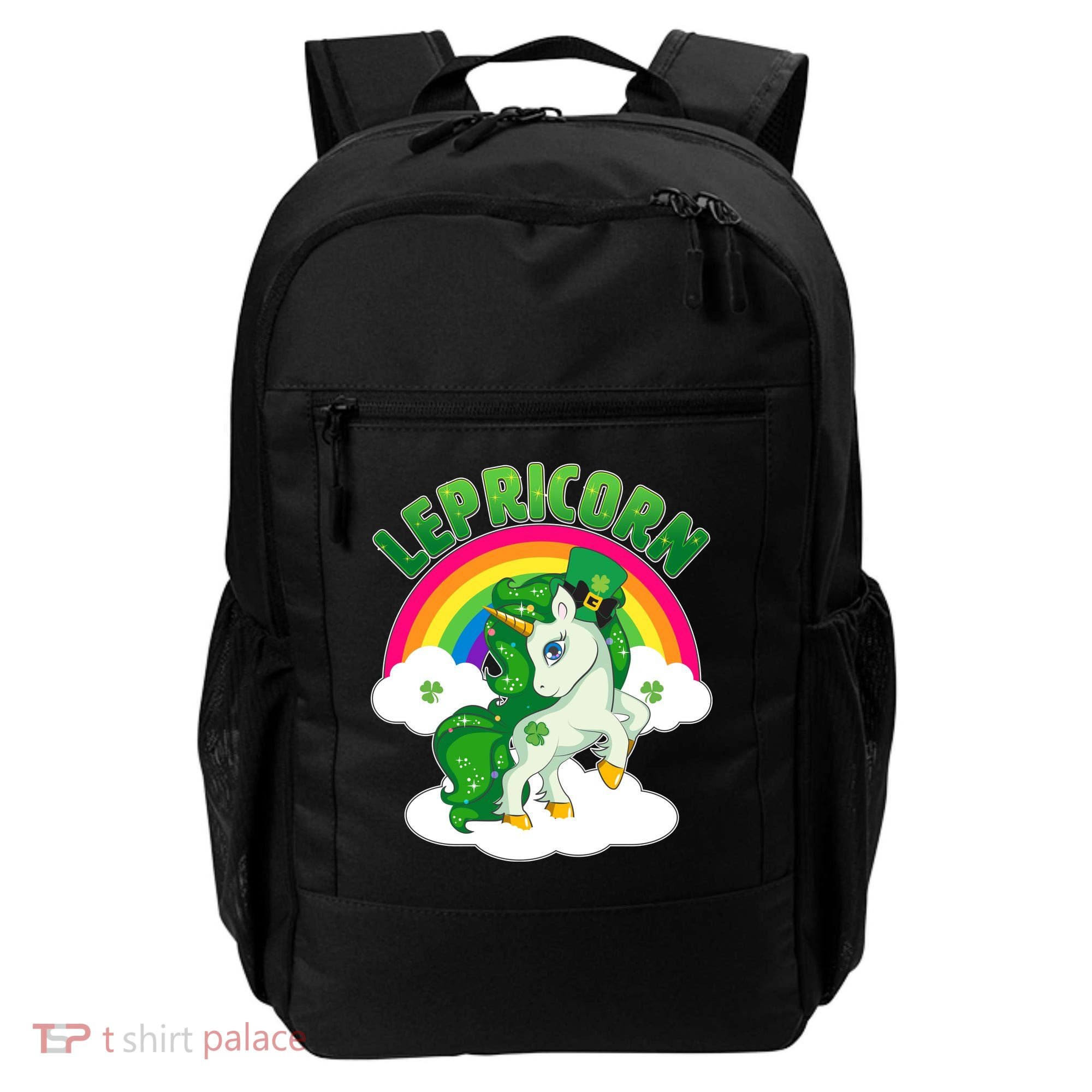 Cute St Patricks Day Rainbow Lepricorn Unicorn Leprechaun Backpack