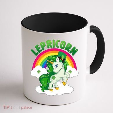 Cute St Patricks Day Rainbow Lepricorn Unicorn Leprechaun Coffee Mug back