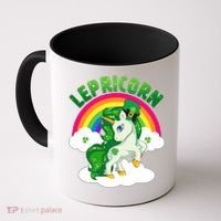 Cute St Patricks Day Rainbow Lepricorn Unicorn Leprechaun Coffee Mug thumb 0