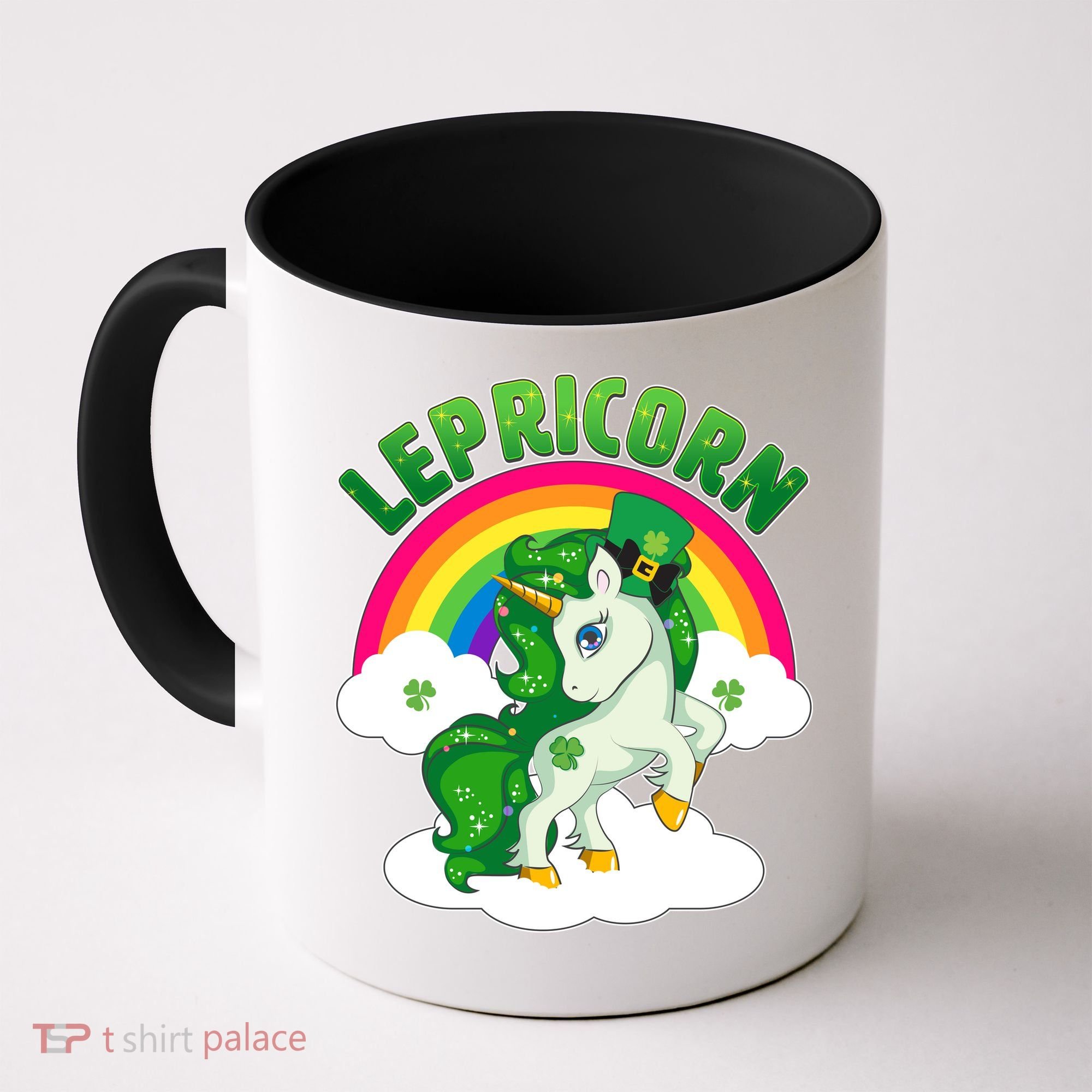 Cute St Patricks Day Rainbow Lepricorn Unicorn Leprechaun Coffee Mug