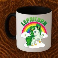Cute St Patricks Day Rainbow Lepricorn Unicorn Leprechaun Coffee Mug thumb 2