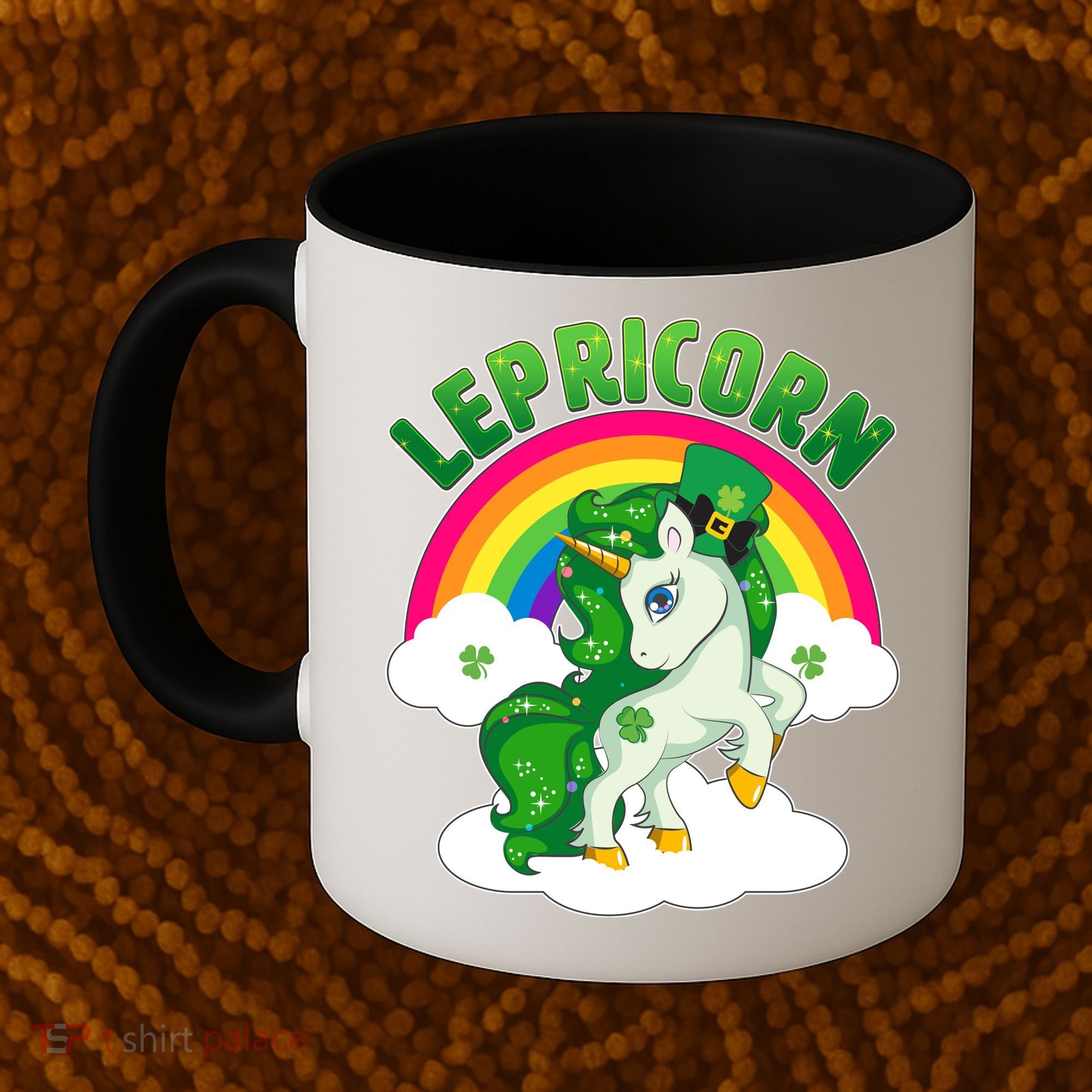 Cute St Patricks Day Rainbow Lepricorn Unicorn Leprechaun Coffee Mug