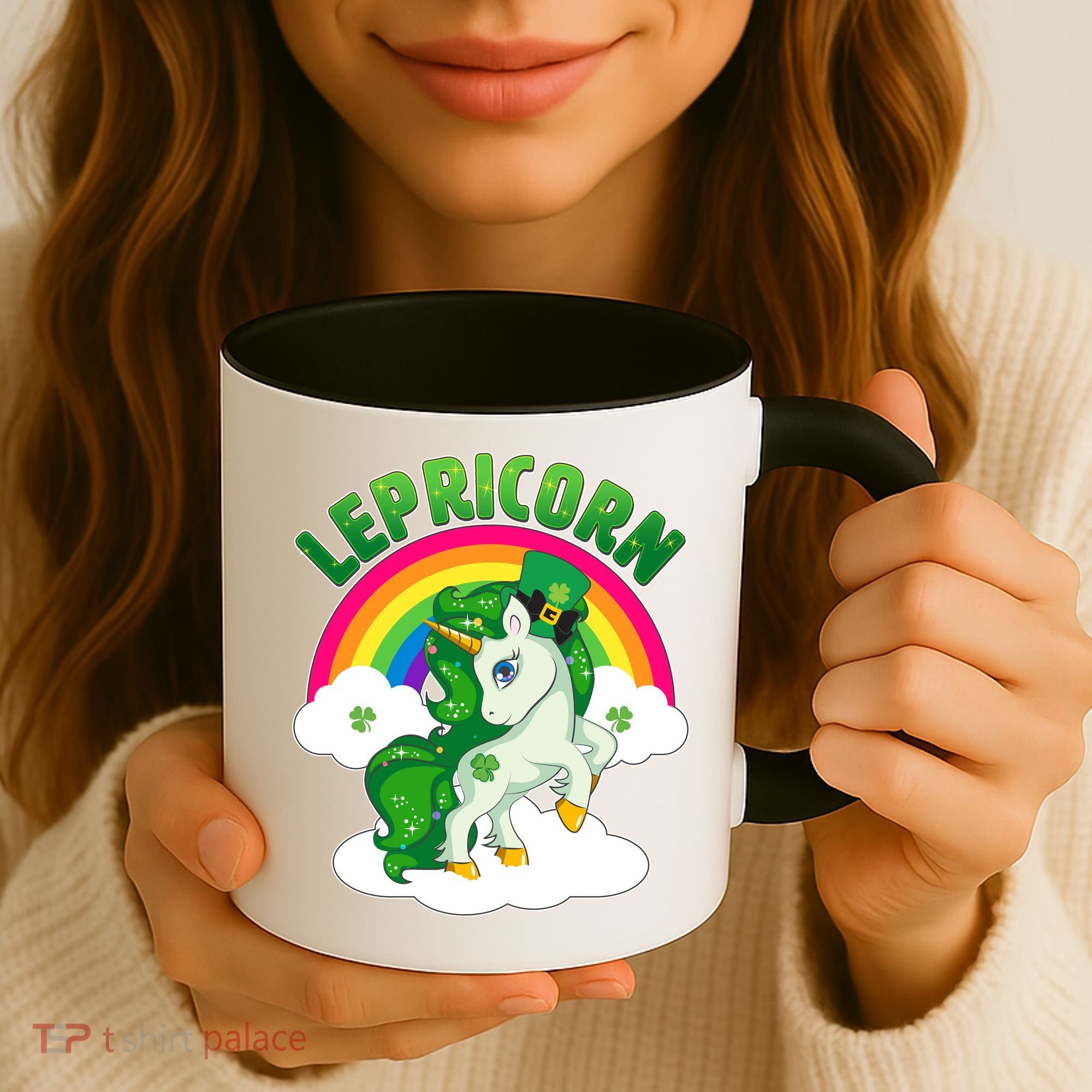 Cute St Patricks Day Rainbow Lepricorn Unicorn Leprechaun Coffee Mug