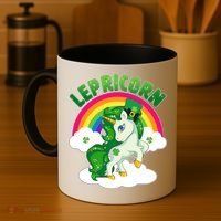 Cute St Patricks Day Rainbow Lepricorn Unicorn Leprechaun Coffee Mug thumb 4