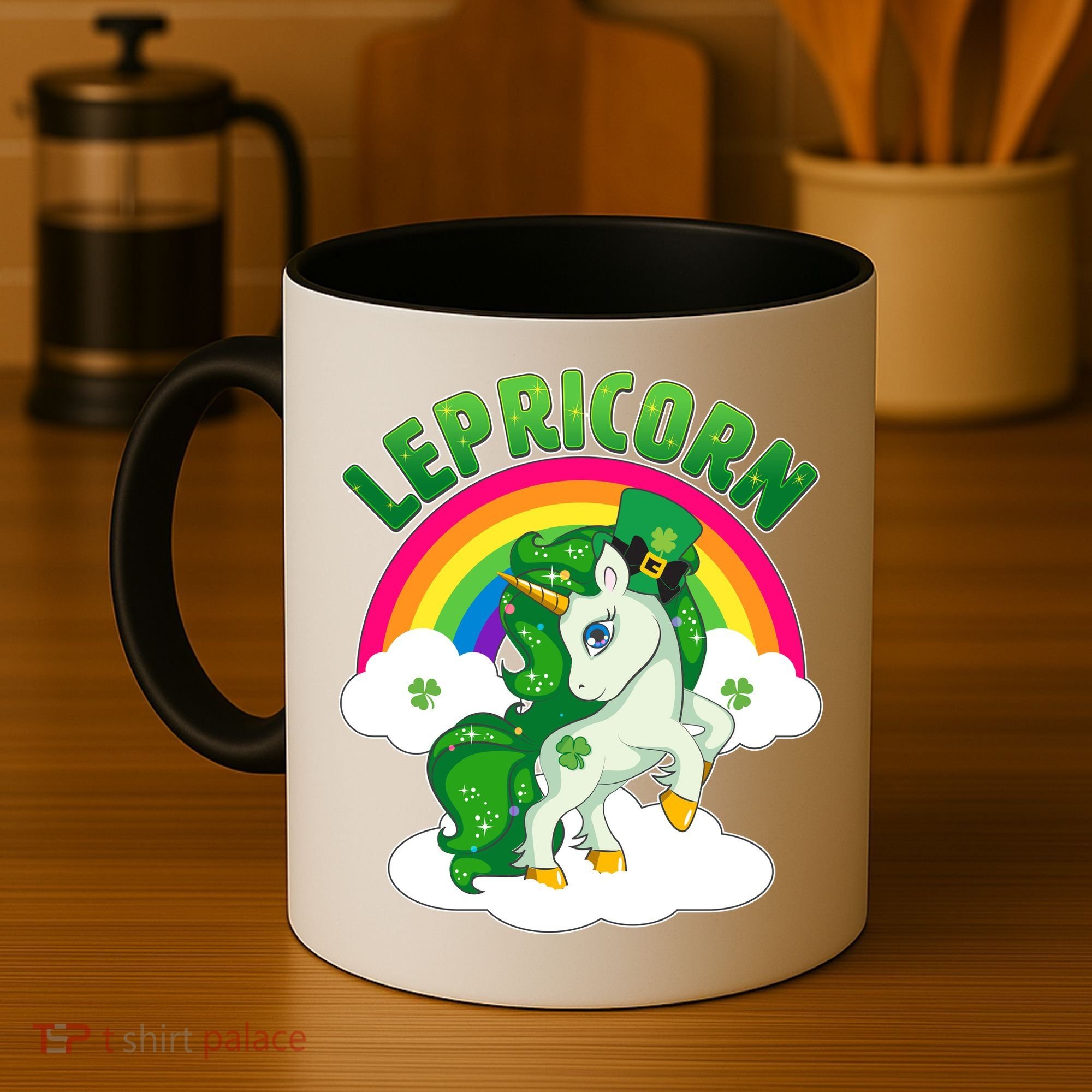 Cute St Patricks Day Rainbow Lepricorn Unicorn Leprechaun Coffee Mug