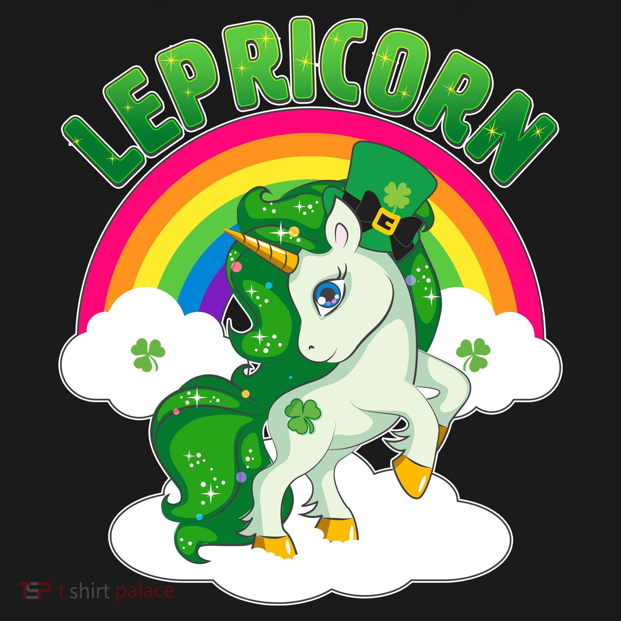 Cute St Patricks Day Rainbow Lepricorn Unicorn Leprechaun Coaster