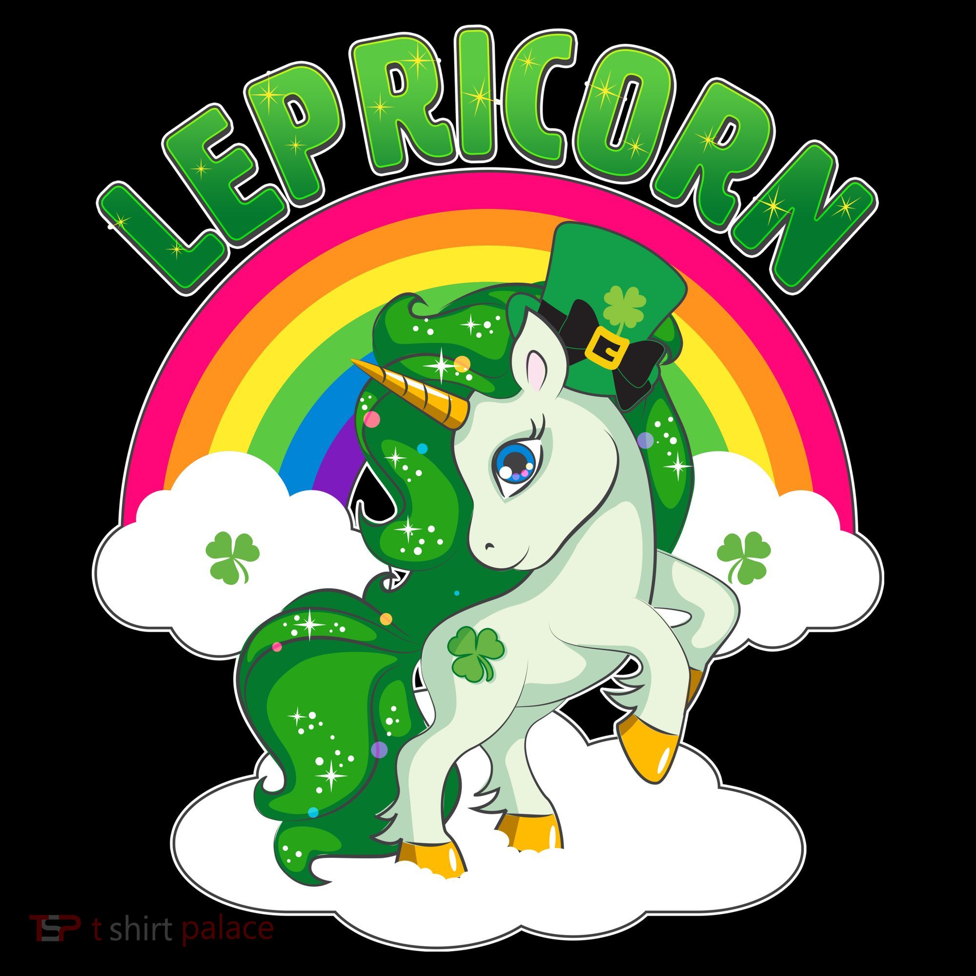 Cute St Patricks Day Rainbow Lepricorn Unicorn Leprechaun Women's Hoodie