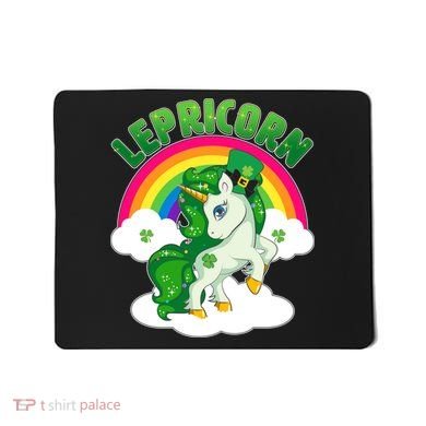 Cute St Patricks Day Rainbow Lepricorn Unicorn Leprechaun Mousepad
