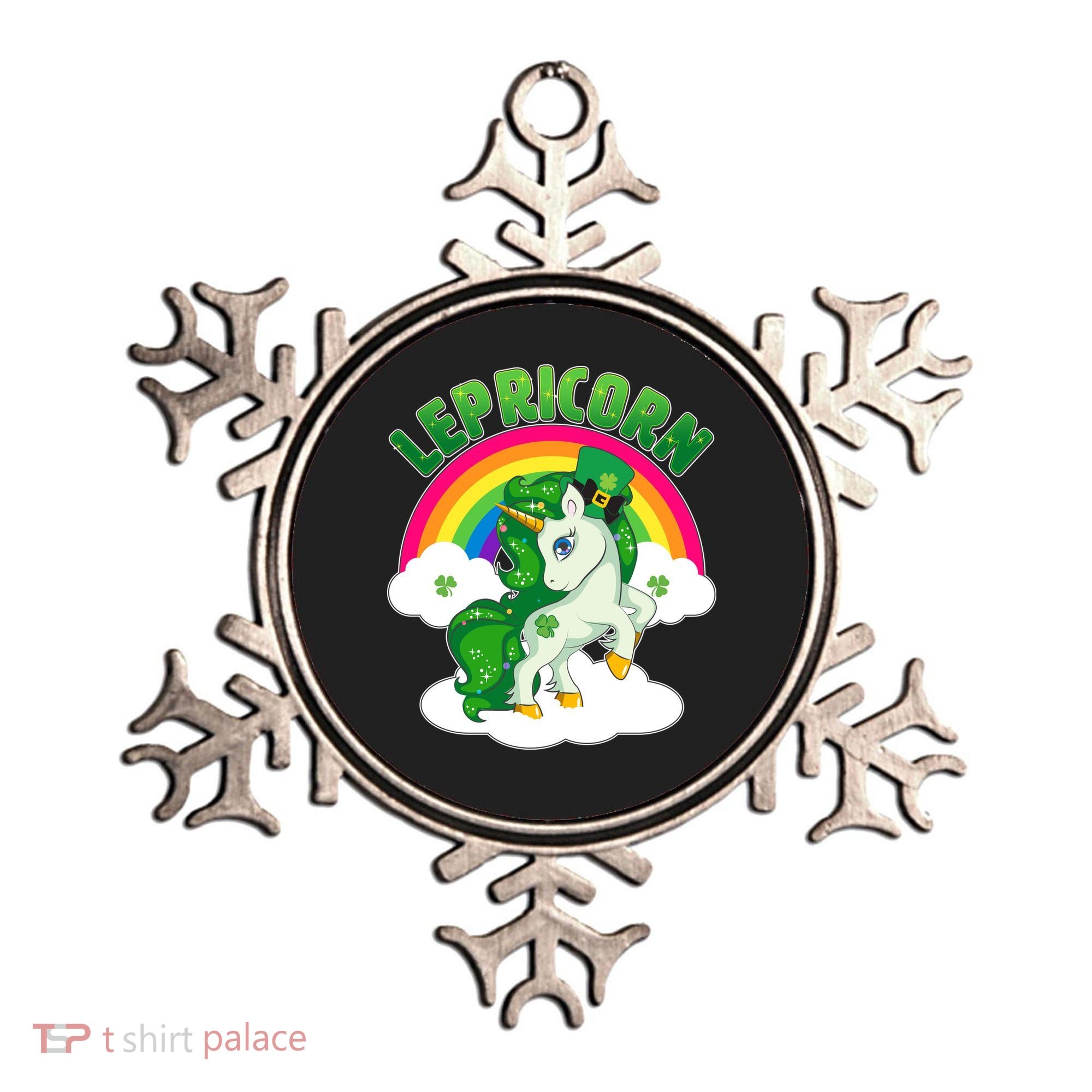 Cute St Patricks Day Rainbow Lepricorn Unicorn Leprechaun Ornament