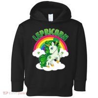 Cute St Patricks Day Rainbow Lepricorn Unicorn Leprechaun Toddler Hoodie thumb 0