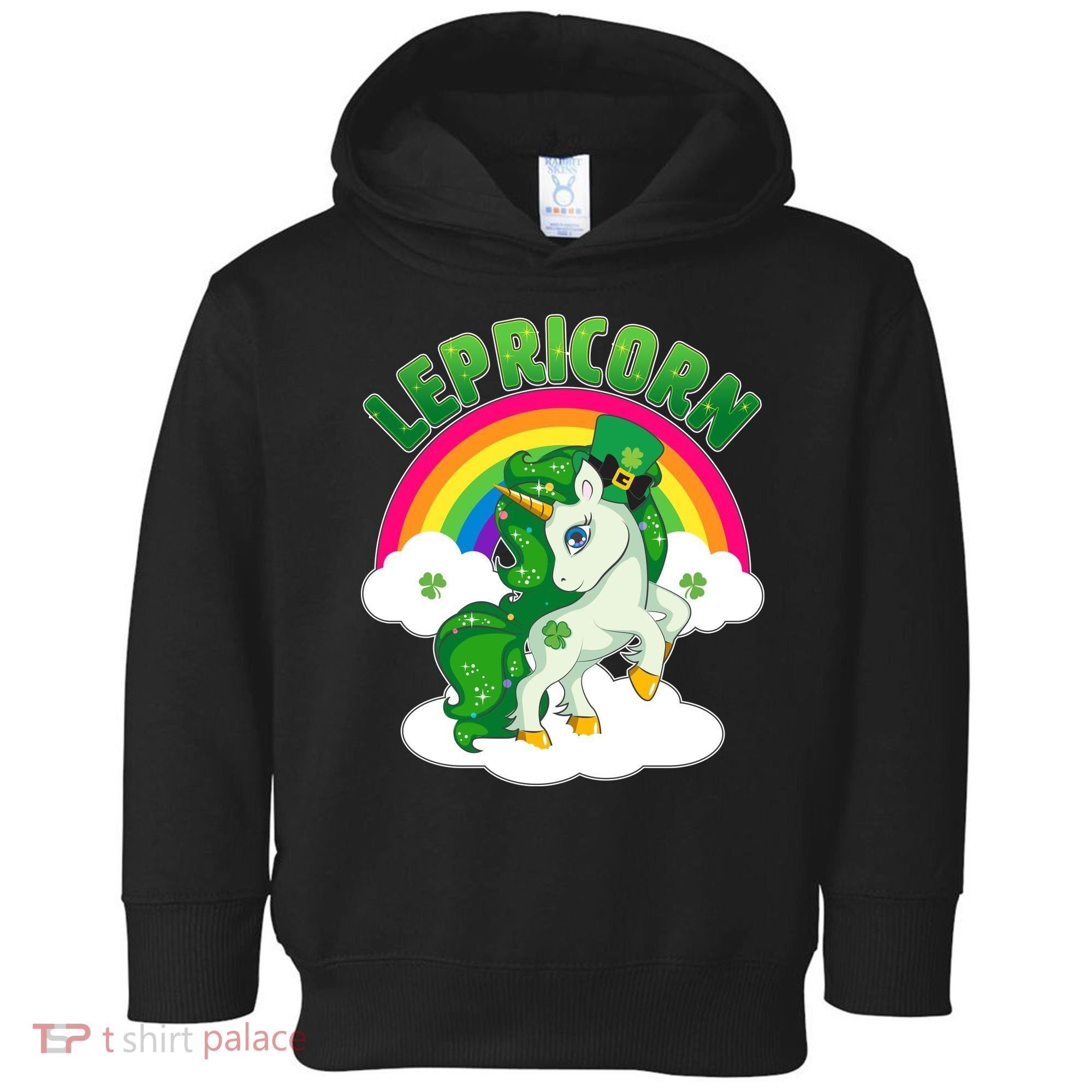 Cute St Patricks Day Rainbow Lepricorn Unicorn Leprechaun Toddler Hoodie
