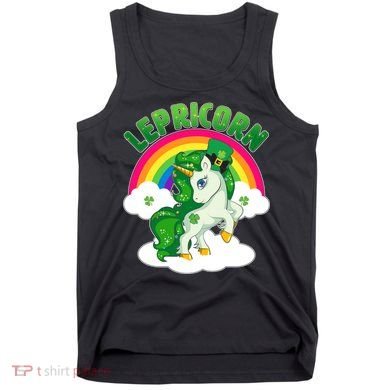 Cute St Patricks Day Rainbow Lepricorn Unicorn Leprechaun Tank Top