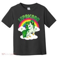 Cute St Patricks Day Rainbow Lepricorn Unicorn Leprechaun Toddler T-Shirt thumb 0