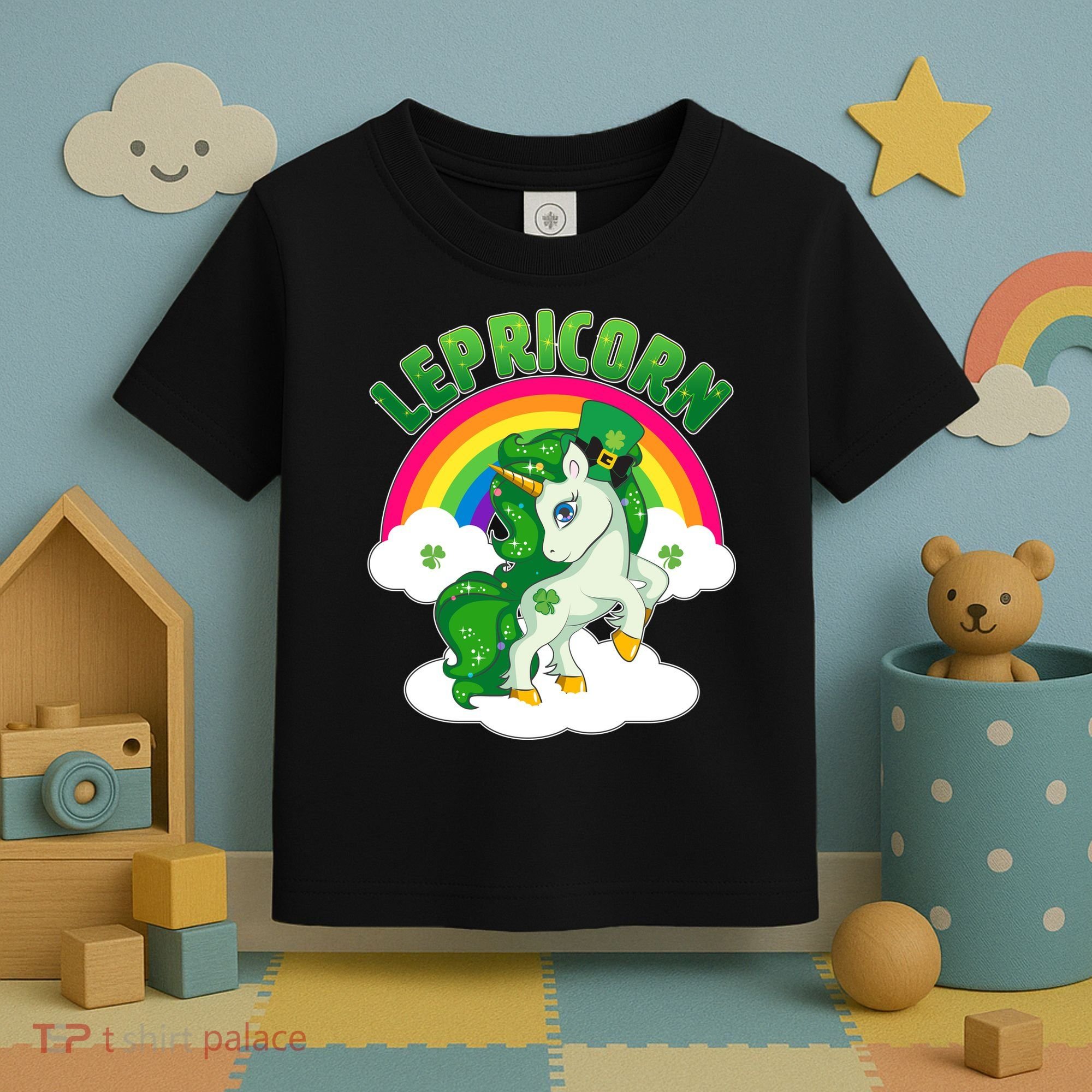 Cute St Patricks Day Rainbow Lepricorn Unicorn Leprechaun Toddler T-Shirt