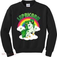 Cute St Patricks Day Rainbow Lepricorn Unicorn Leprechaun Kids Sweatshirt thumb 0