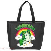 Cute St Patricks Day Rainbow Lepricorn Unicorn Leprechaun Tote Bag thumb 0
