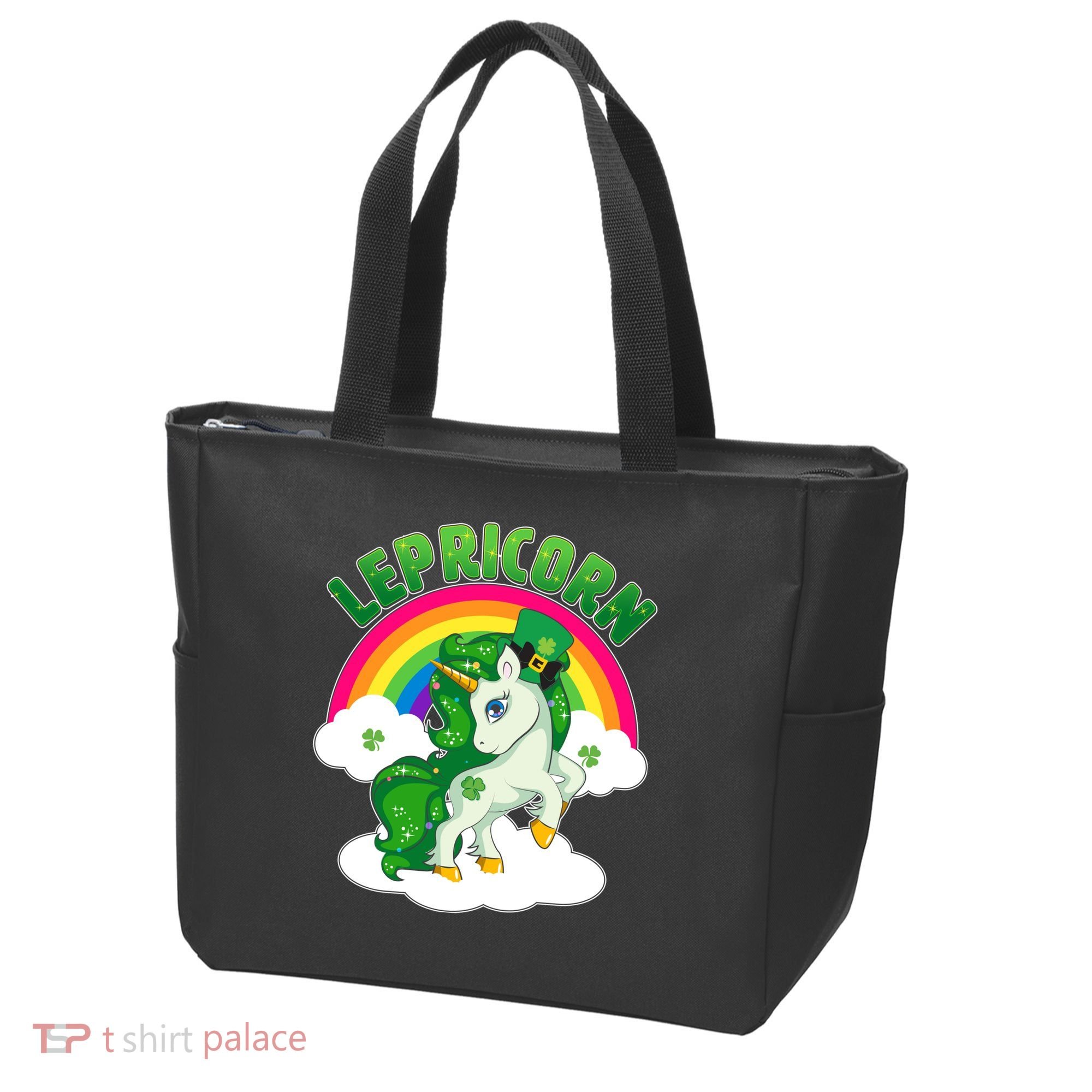 Cute St Patricks Day Rainbow Lepricorn Unicorn Leprechaun Tote Bag