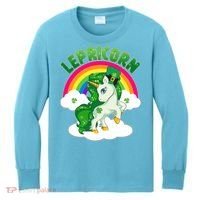 Cute St Patricks Day Rainbow Lepricorn Unicorn Leprechaun Kids Long Sleeve Shirt thumb 0