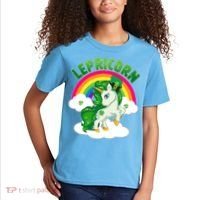 Cute St Patricks Day Rainbow Lepricorn Unicorn Leprechaun Kids T-Shirt thumb 2