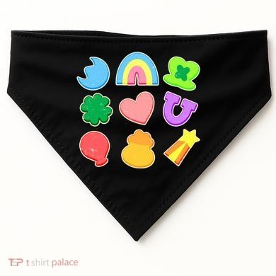 Cute St Patricks Day Marshmallow Shapes USA-Made Doggie Bandana