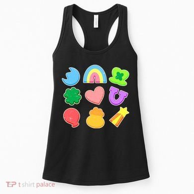 Cute St Patricks Day Marshmallow Shapes Women's Tank Top