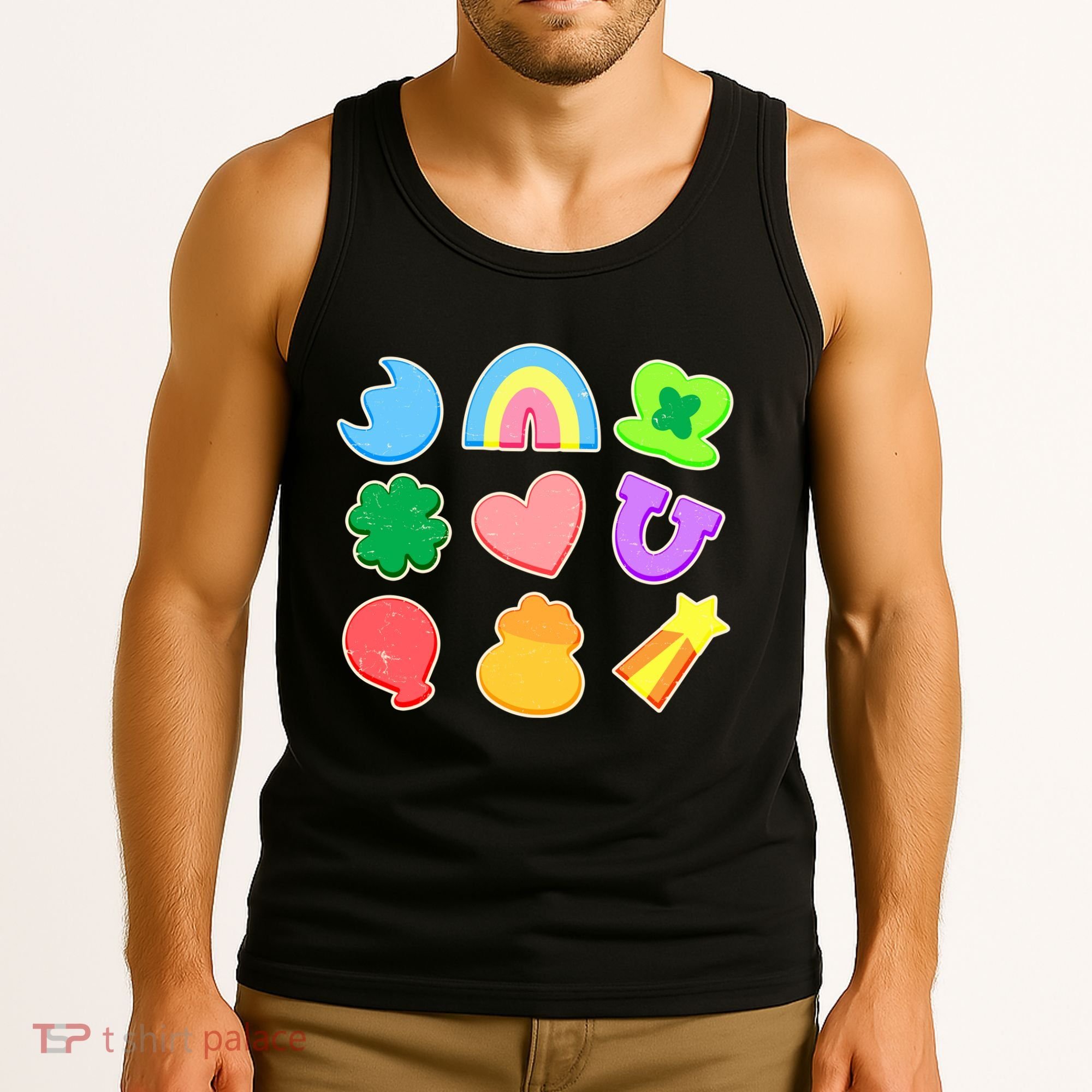 Cute St Patricks Day Marshmallow Shapes Tank Top