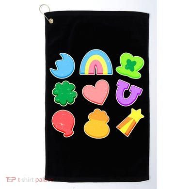 Cute St Patricks Day Marshmallow Shapes Golf Towel