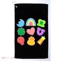 Cute St Patricks Day Marshmallow Shapes Golf Towel thumb 0