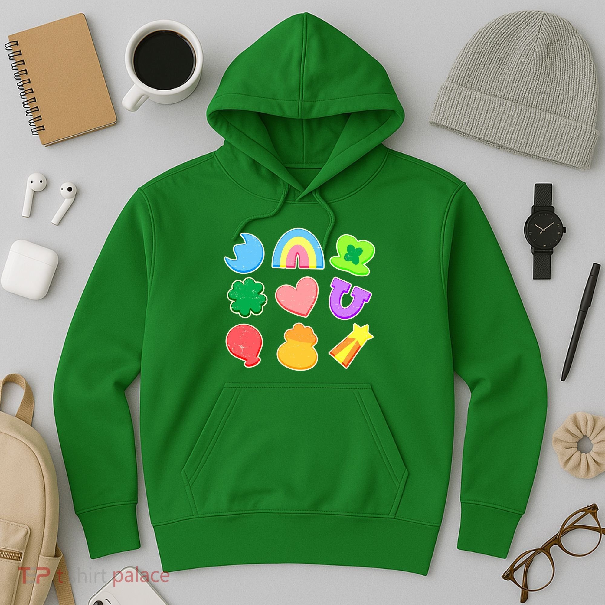 Cute St Patricks Day Marshmallow Shapes Hoodie