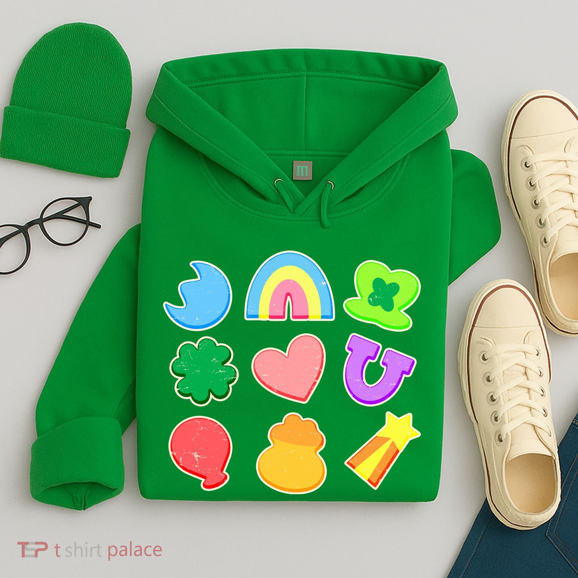 Cute St Patricks Day Marshmallow Shapes Hoodie