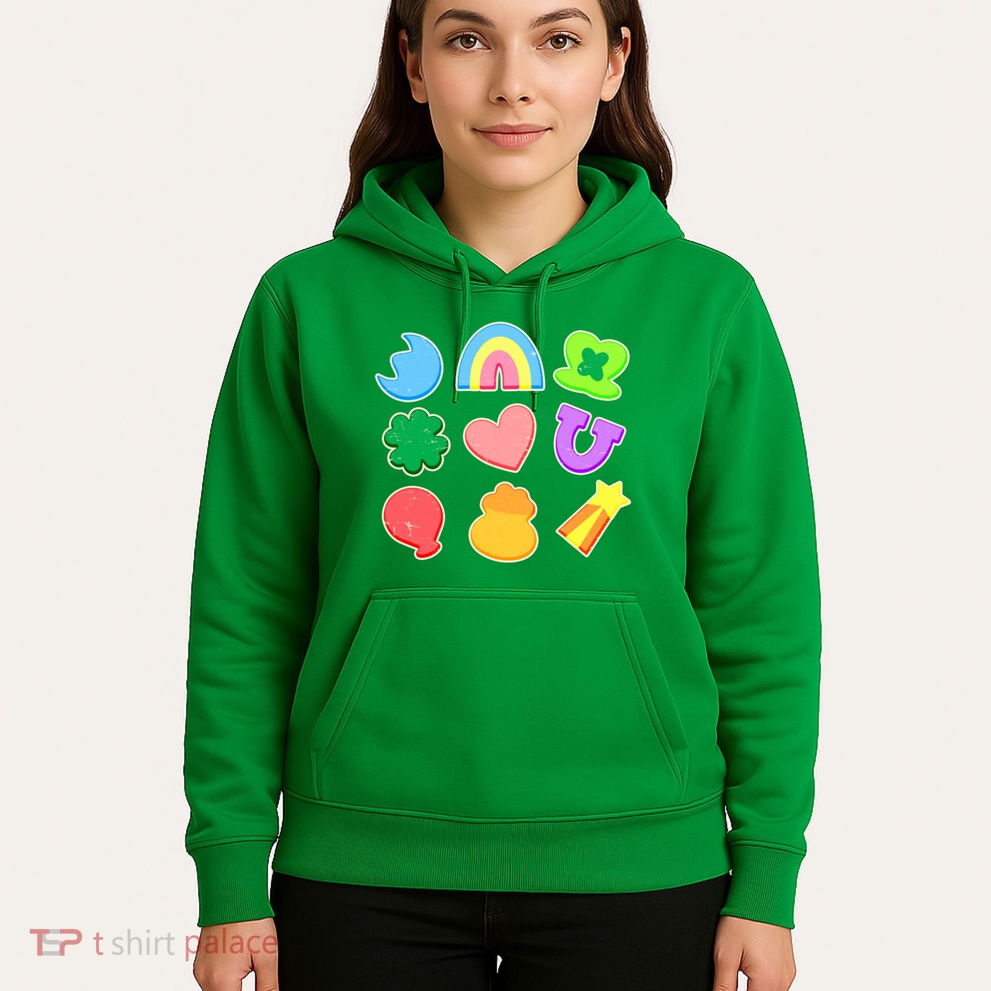 Cute St Patricks Day Marshmallow Shapes Hoodie