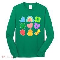 Cute St Patricks Day Marshmallow Shapes Long Sleeve Shirt thumb 0
