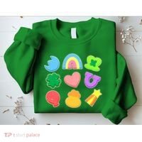Cute St Patricks Day Marshmallow Shapes Sweatshirt thumb 2