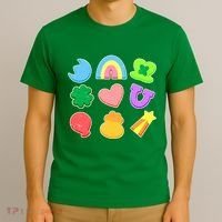 Cute St Patricks Day Marshmallow Shapes T-Shirt thumb 3