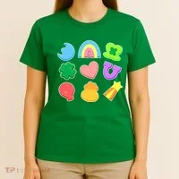 Cute St Patricks Day Marshmallow Shapes T-Shirt thumb 4
