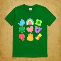 Cute St Patricks Day Marshmallow Shapes T-Shirt thumb 5