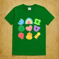 Cute St Patricks Day Marshmallow Shapes T-Shirt thumb 5