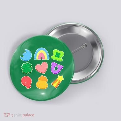 Cute St Patricks Day Marshmallow Shapes Button