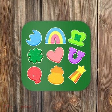 Cute St Patricks Day Marshmallow Shapes Coaster